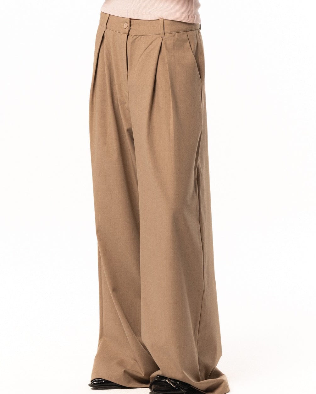 Female Beige Loose Office Pants Pants IN YOUR SHOE 