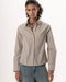 Female Beige Striped Regular Shirt