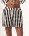 Female Black Striped Oversized Knit Shorts
