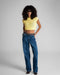 Female Blue Mid Rise Relaxed Jeans