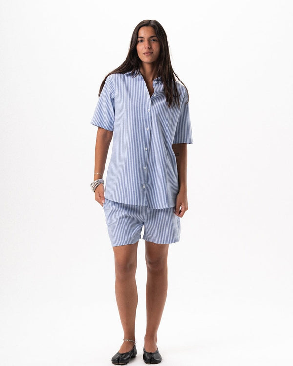 Female Blue Striped Oversized Set