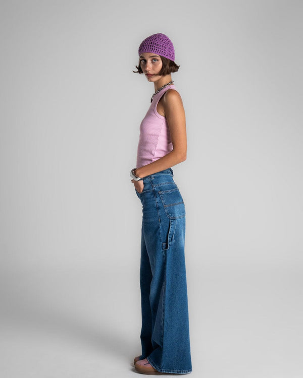 Female Blue Washed Skater Jeans