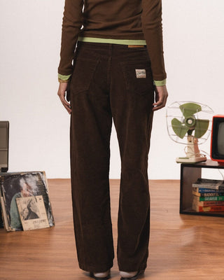 Female Brown Corduroy Pants Pants IN YOUR SHOE 40 