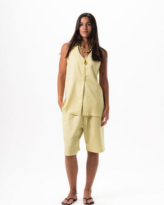 Female Butter Yellow Oversized Linen Set Linen Set IN YOUR SHOE 
