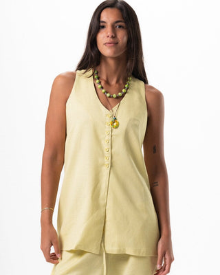 Female Butter Yellow Oversized Linen Set Linen Set IN YOUR SHOE 