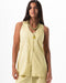 Female Butter Yellow Oversized Linen Vest
