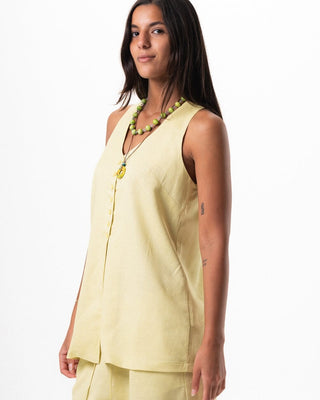 Female Butter Yellow Oversized Linen Set Linen Set IN YOUR SHOE 