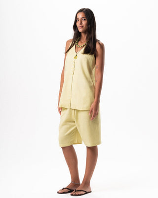 Female Butter Yellow Oversized Linen Set Linen Set IN YOUR SHOE 
