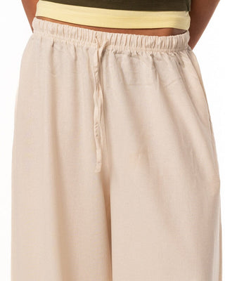 Female Creamy Super Oversized Linen Pants Linen Pants IN YOUR SHOE 