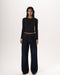 Female Denim Blue Washed Wide Leg Jeans