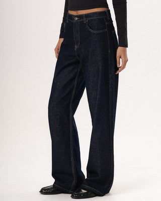 Female Denim Blue Washed Wide Leg Jeans Jeans IN YOUR SHOE 40 