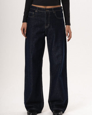 Female Denim Blue Washed Wide Leg Jeans Jeans IN YOUR SHOE 36 