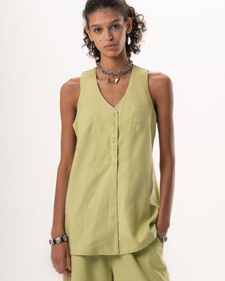 Female Green Oversized Linen Set Linen Set IN YOUR SHOE L S 