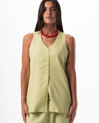Female Green Oversized Linen Set Linen Set IN YOUR SHOE 