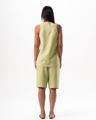 Female Green Oversized Linen Set Linen Set IN YOUR SHOE 