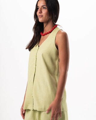 Female Green Oversized Linen Set Linen Set IN YOUR SHOE 