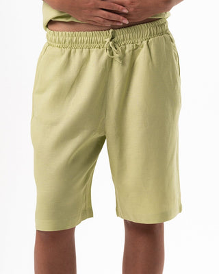 Female Green Oversized Linen Shorts Linen Shorts IN YOUR SHOE S 