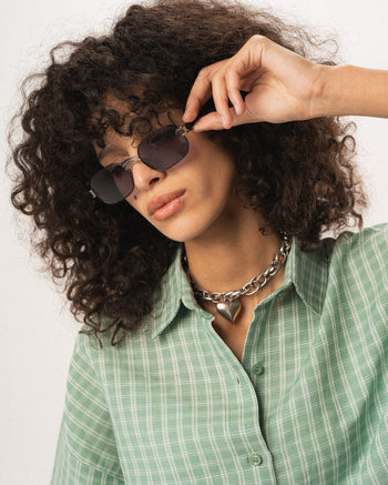 Female Green Plaid Oversized Shirt Oversized Shirts IN YOUR SHOE 