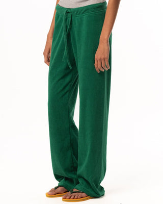 Female Green Straight Terry Pants Pants IN YOUR SHOE 