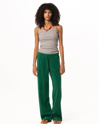 Female Green Straight Terry Pants Pants IN YOUR SHOE 