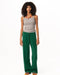 Female Green Straight Terry Pants