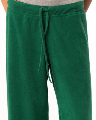 Female Green Straight Terry Pants Pants IN YOUR SHOE 