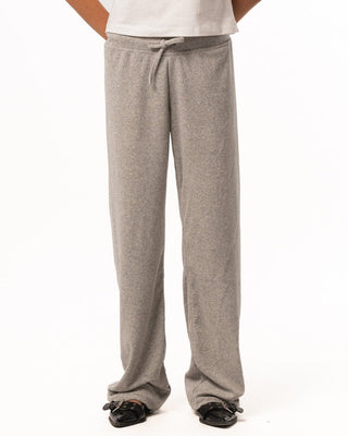 Female Grey Straight Terry Pants Pants IN YOUR SHOE M 