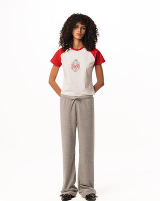 Female Grey Straight Terry Pants Pants IN YOUR SHOE S 