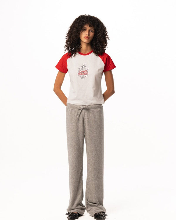 Female Grey Straight Terry Pants