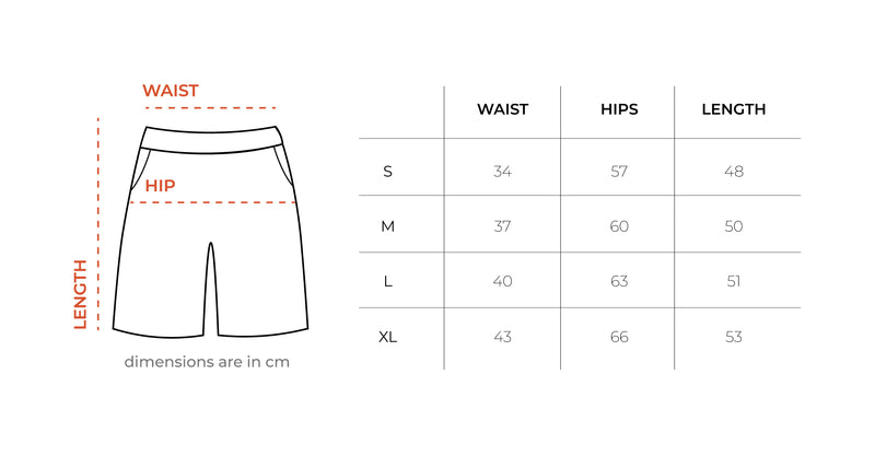 Female Blue Wide Leg Boxer Jorts size chart