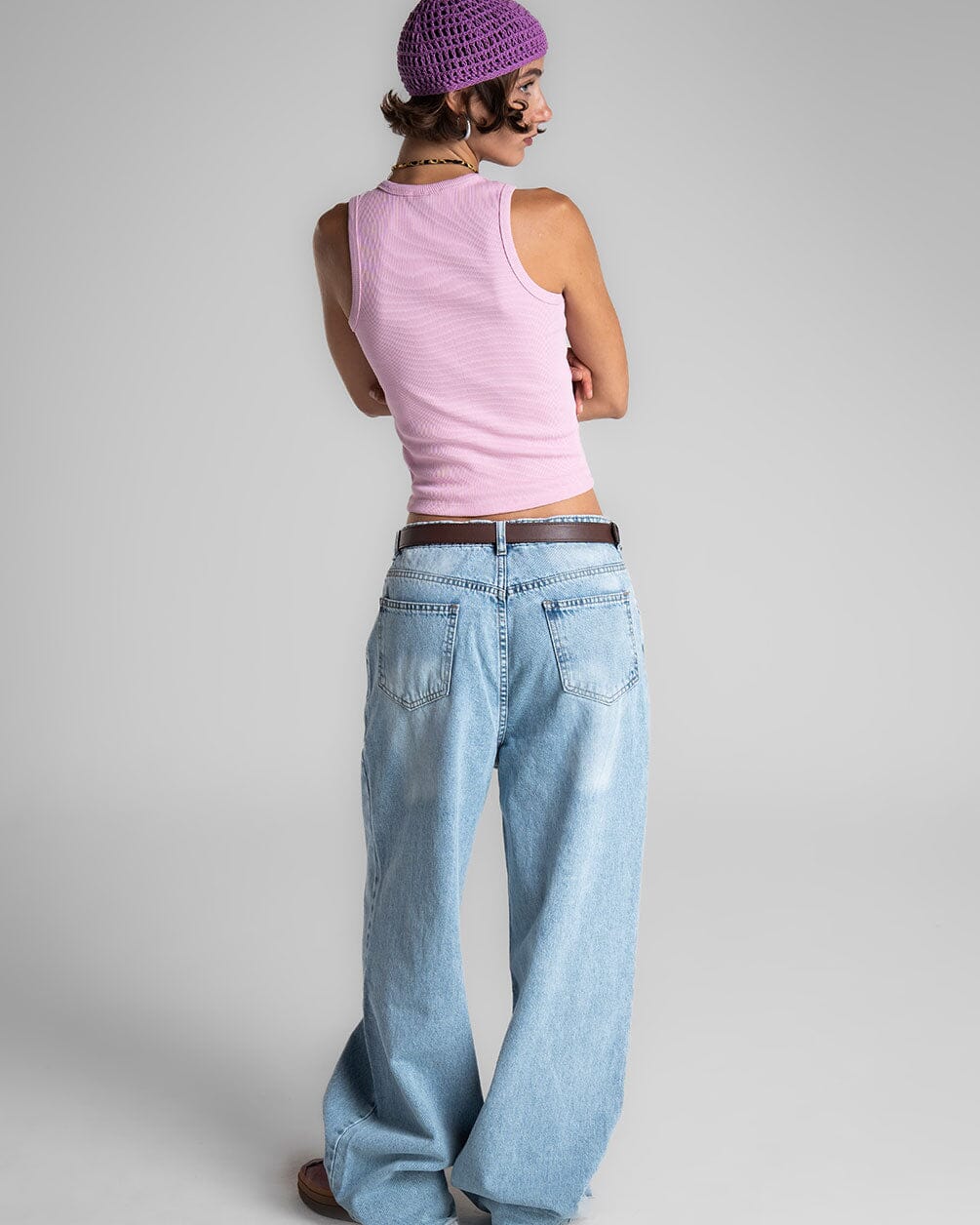 Female Light Blue Oversized Jeans Jeans IN YOUR SHOE 40 