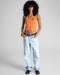 Female Light Blue Mid Rise Relaxed Jeans
