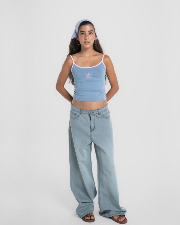 Female Light Grey Oversized Jeans