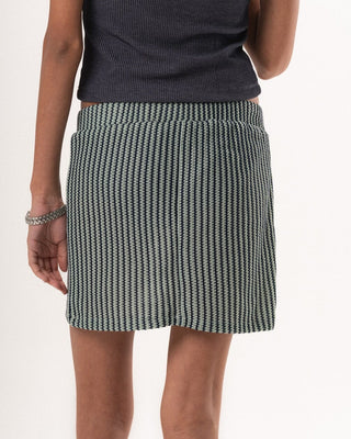 Female Navy & Aqua Mini Crochet Skirt Skirt IN YOUR SHOE L 