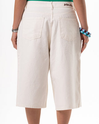 Female Off White Wide Leg Jorts Jorts IN YOUR SHOE 38 