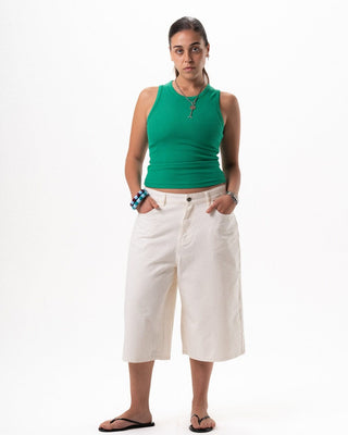 Female Off White Wide Leg Jorts Jorts IN YOUR SHOE 34 