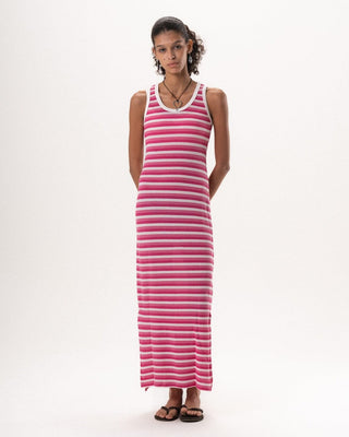 Female Pink Horizontal Striped Knit Dress Knit Dress IN YOUR SHOE S 