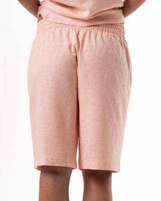 Female Pink Oversized Linen Shorts Linen Shorts IN YOUR SHOE L 