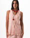 Female Pink Oversized Linen Vest