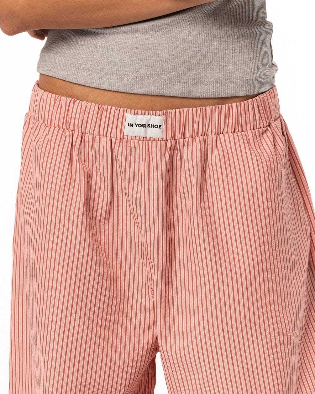 Female Pink Striped Boxer Pants Boxer Pants IN YOUR SHOE 