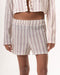 Female Pink Striped Oversized Knit Shorts