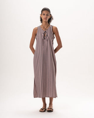 Female Pink Vertical Striped Knit Dress Knit Dress IN YOUR SHOE S 