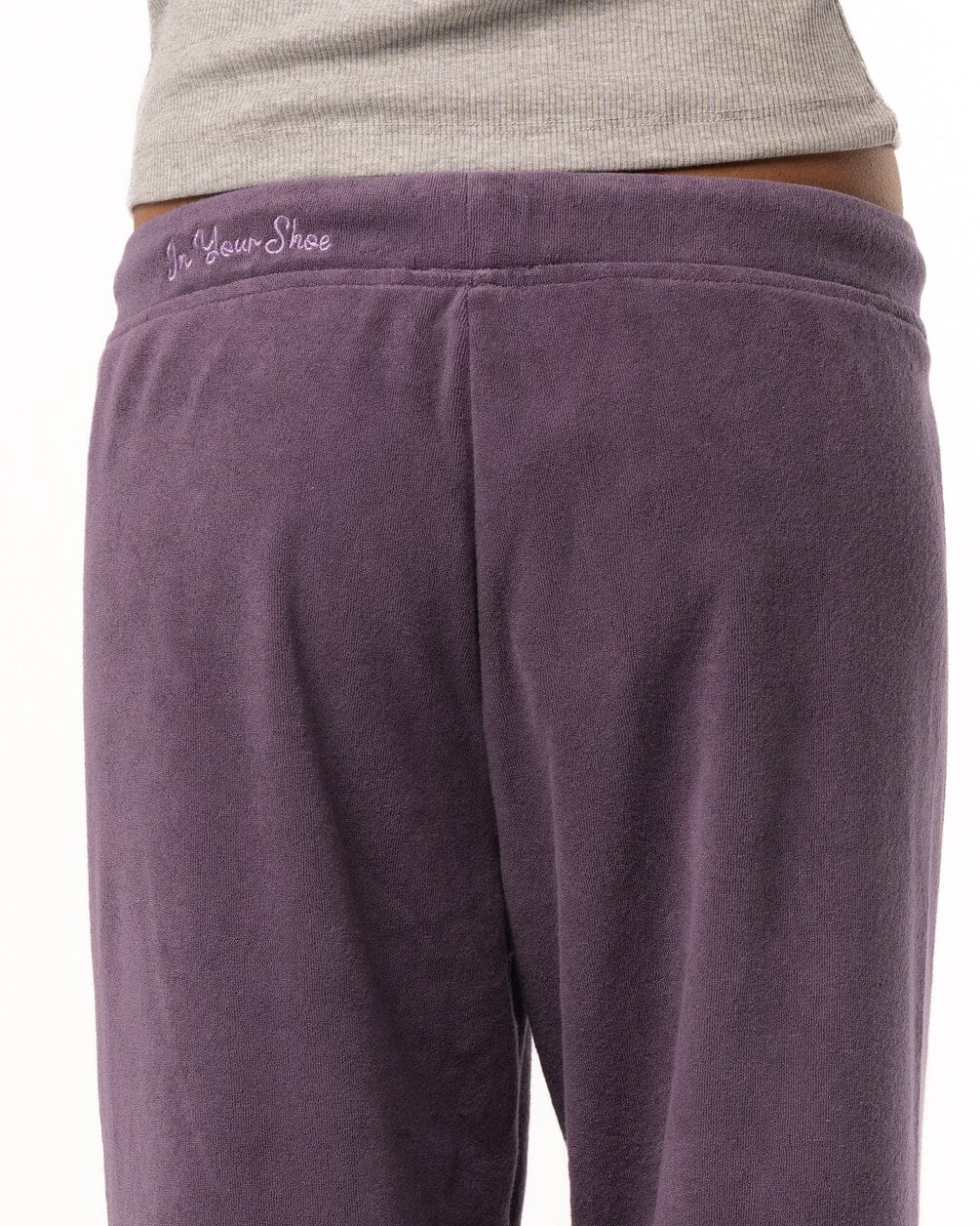 Female Purple Straight Terry Pants Pants IN YOUR SHOE 