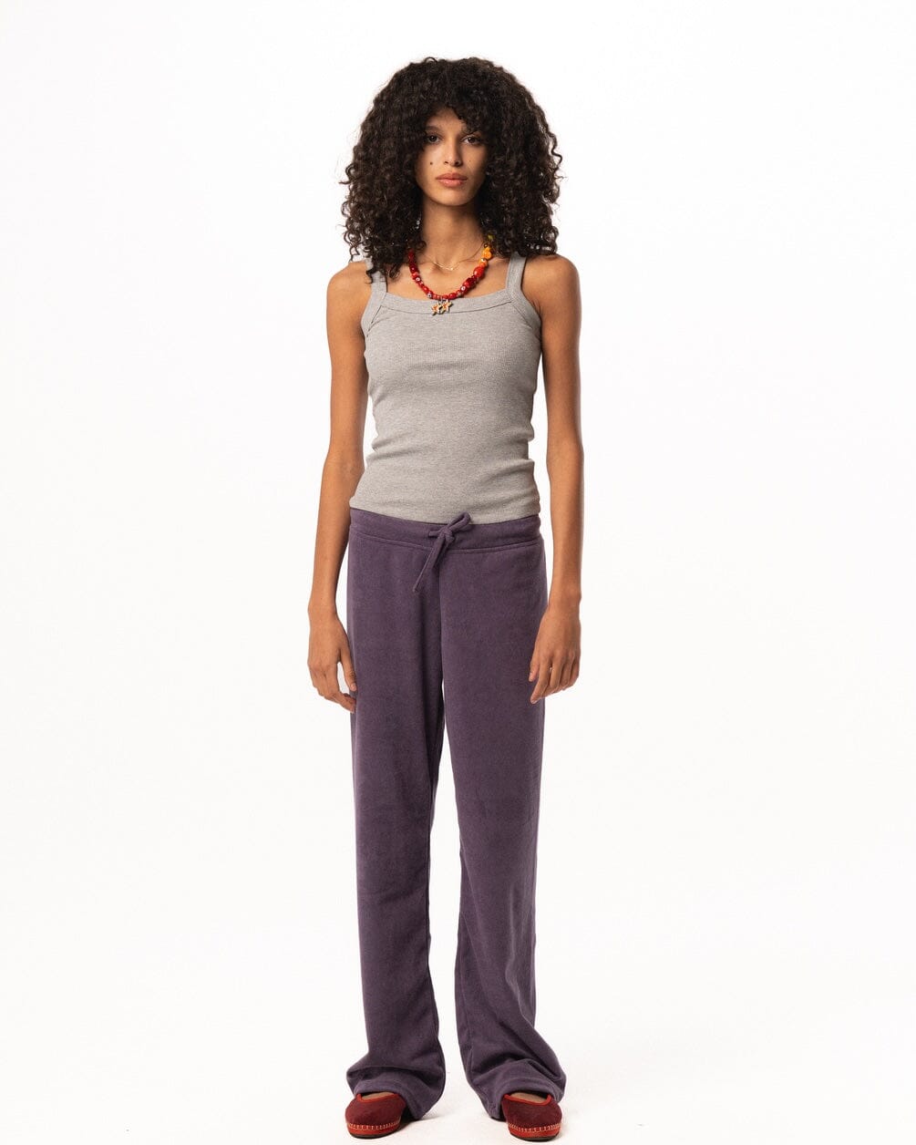 Female Purple Straight Terry Pants Pants IN YOUR SHOE 