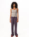 Female Purple Straight Terry Pants