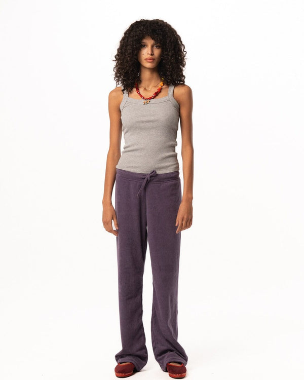 Female Purple Straight Terry Pants