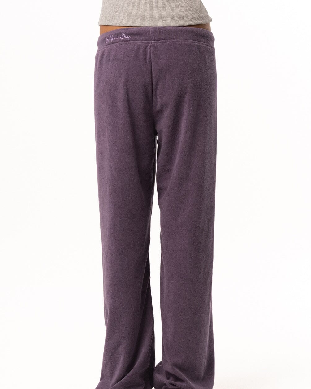 Female Purple Straight Terry Pants Pants IN YOUR SHOE 