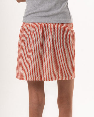 Female Red & Off White Mini Crochet Skirt Skirt IN YOUR SHOE L 