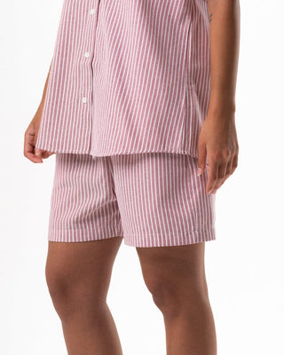 Female Red Striped Oversized Shorts Linen Shorts IN YOUR SHOE XL 