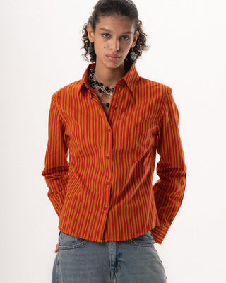 Female Red Striped Regular Shirt Regular Shirts IN YOUR SHOE M 